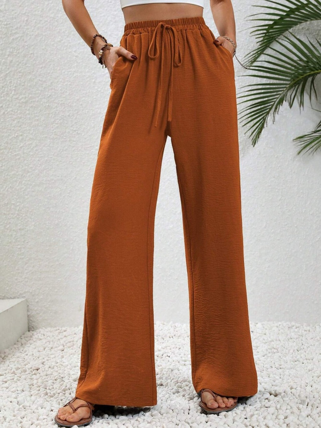 Wide Leg Drawstring Pants