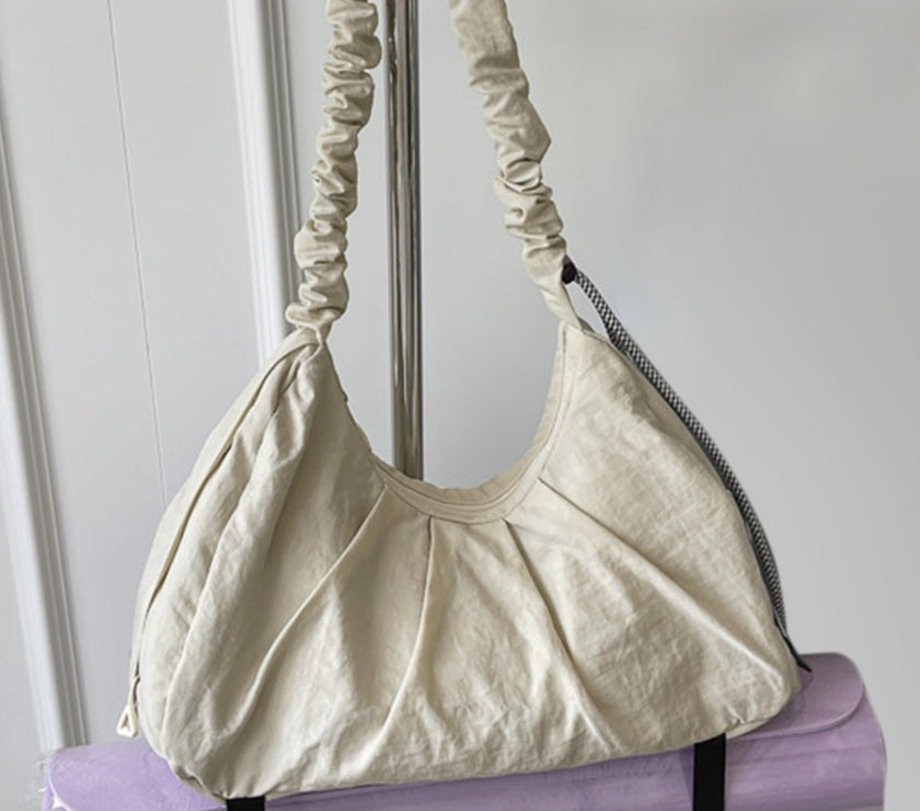 Drawstring Strap Ruched Crossbody Bag