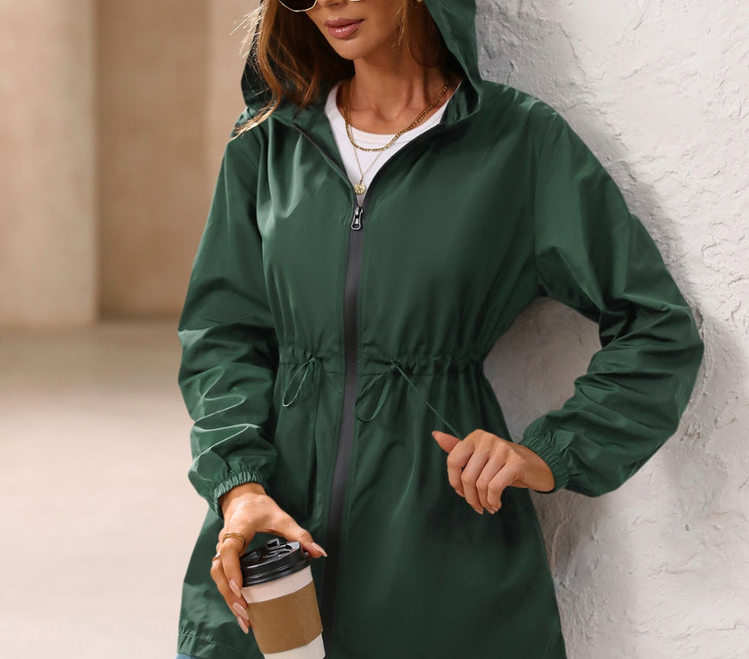 Ivy Lane Outdoor Waterproof Long Sleeve Hooded Windbreaker