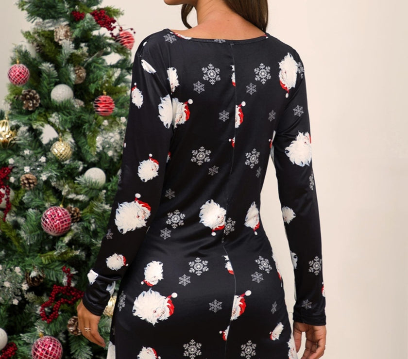 Full Size Christmas Long Sleeve Dress