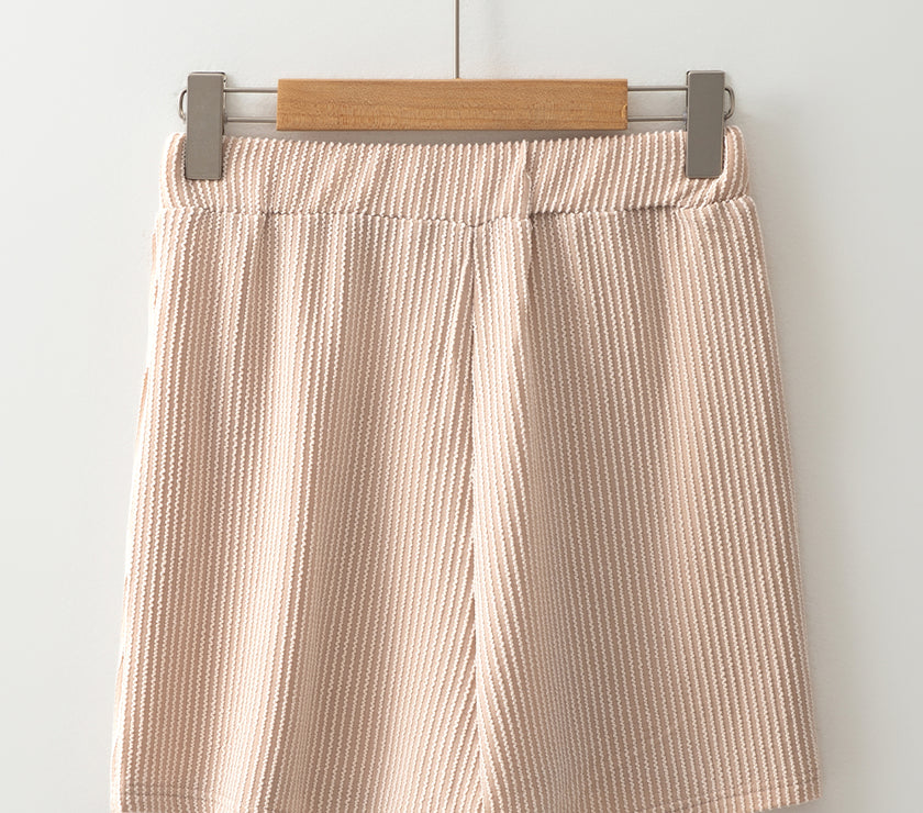 Jet Stream Corded Elastic High Waist Wrap Skort