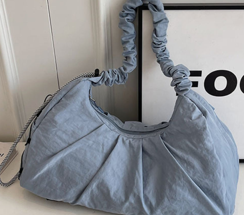 Drawstring Strap Ruched Crossbody Bag