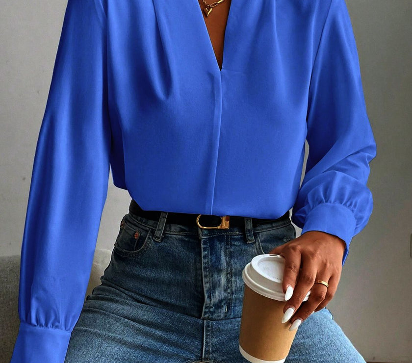 V Neck Long Sleeve Top