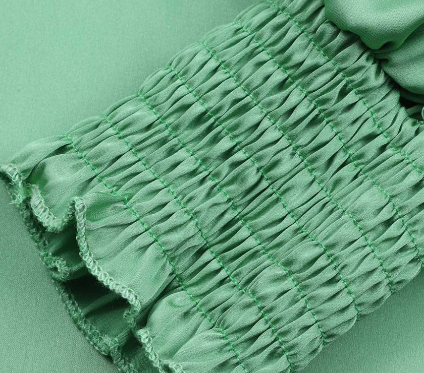 Frill Tied Lantern Sleeve Blouse