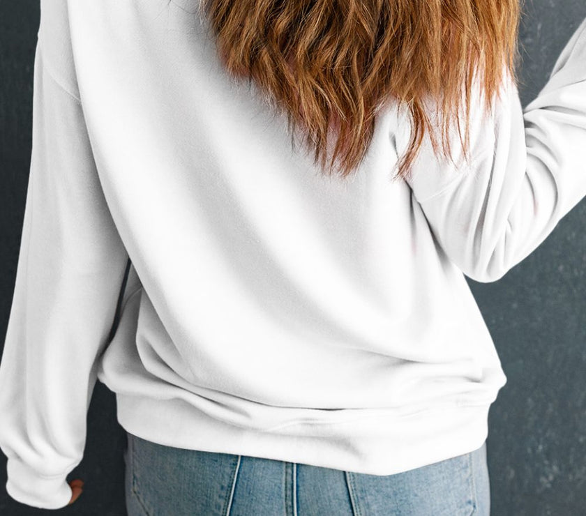 Bow Round Neck Long Sleeve Sweatshirt