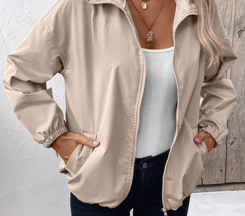 Ivy Lane Pocketed Zip Up Long Sleeve Jacket