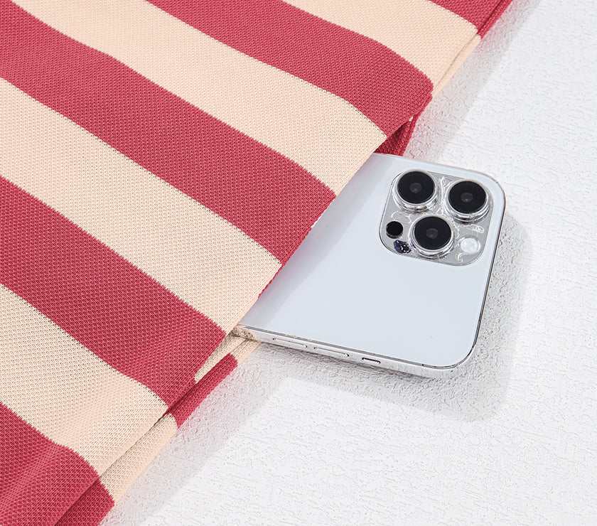 Contrast Striped Johnny Collar Long Sleeve Mini Dress