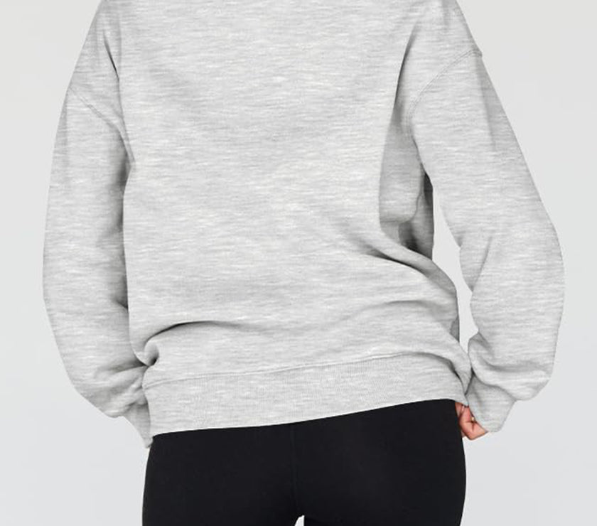 Mock Neck Drop Shoulder Long Sleeve Sweatshirt