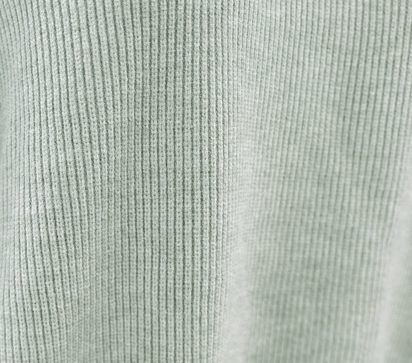 Round Neck Drop Shoulder Slit Sweater