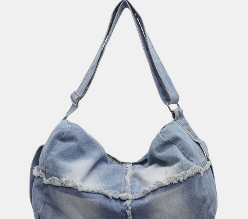 Raw Hem Gradient Crossbody Bag