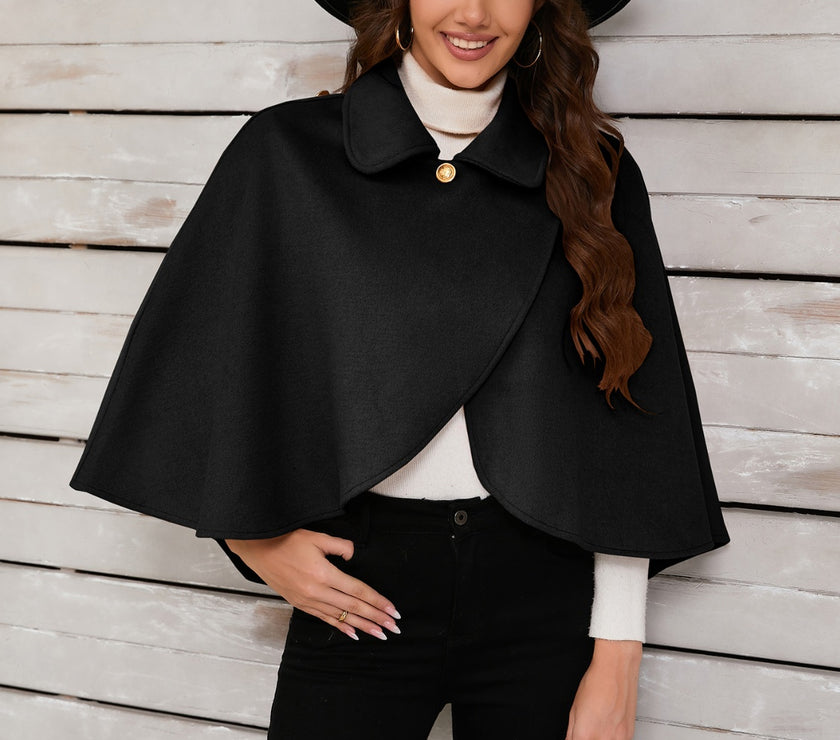 Collared Neck Cropped Cape