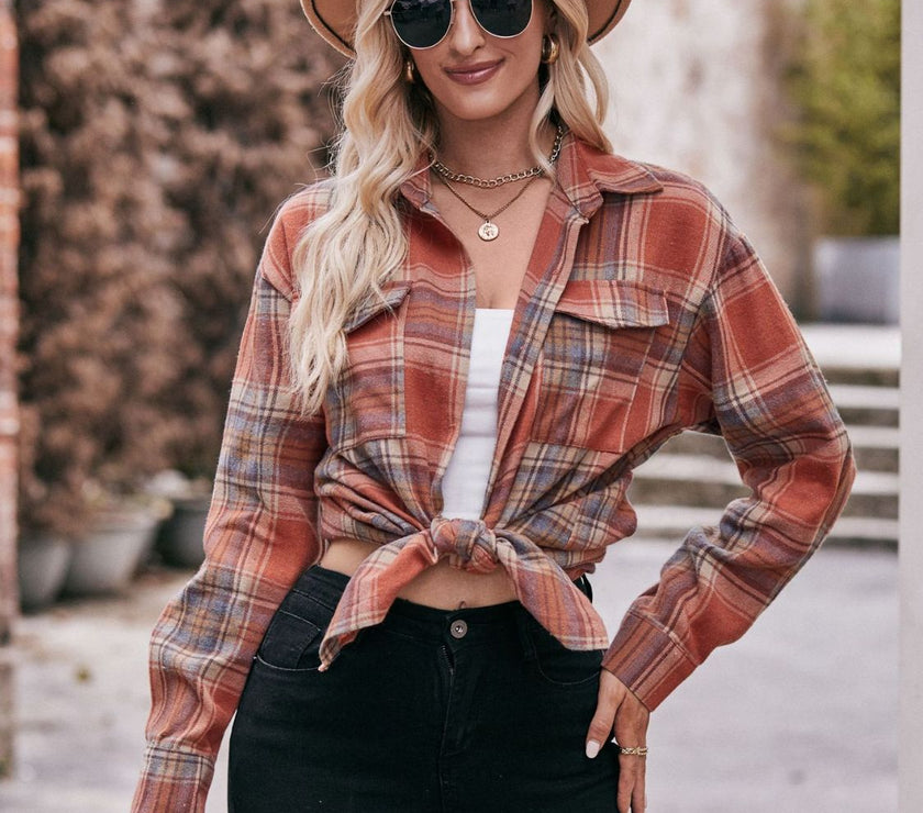 Mandy Plaid Dropped Shoulder Longline Shirt