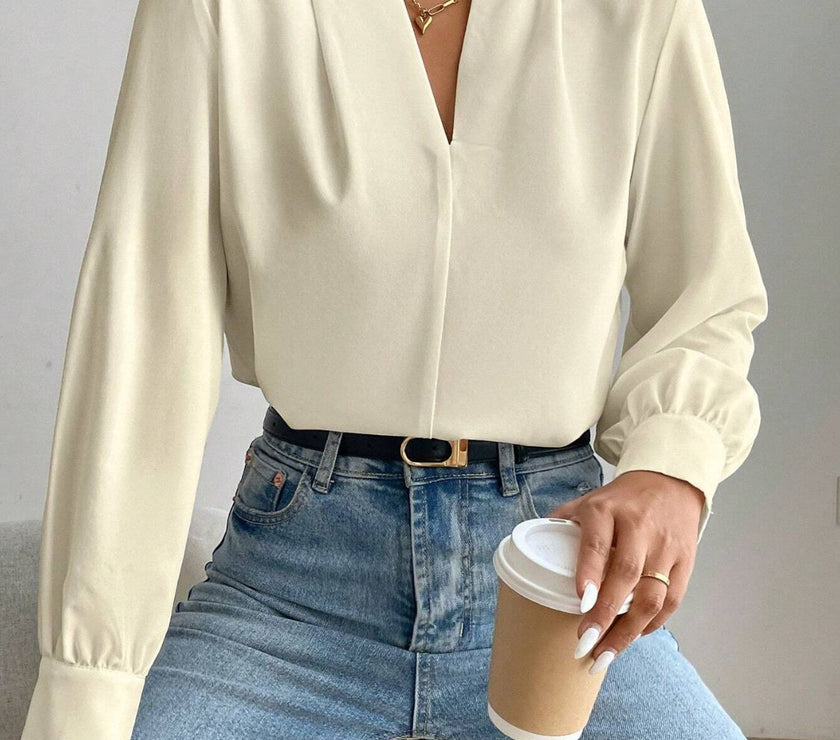 V Neck Long Sleeve Top