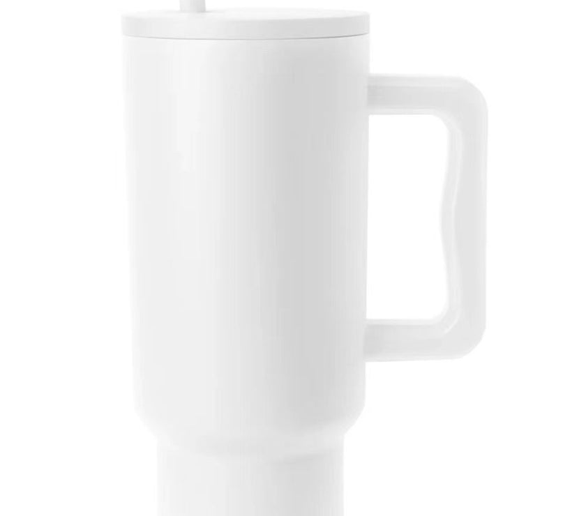 Monochromatic Stainless Steel Tumbler with Matching Straw