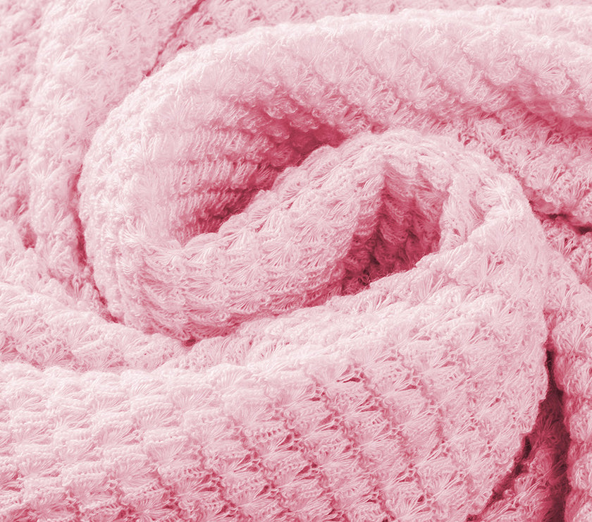 Waffle-Knit Collared Neck Long Sleeve Shirt