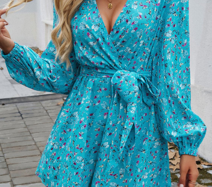 Devine Tied Surplice Long Sleeve Romper
