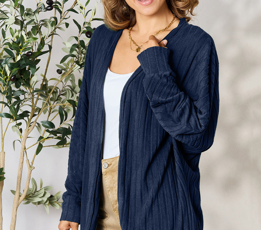 Basic Bae Full Size Ribbed Cocoon Cardigan
