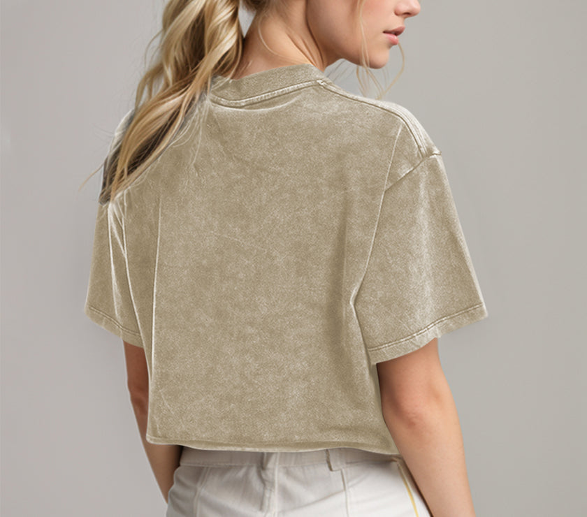 Basic Bae Round Neck Dropped Shoulder Short Sleeve T-Shirt