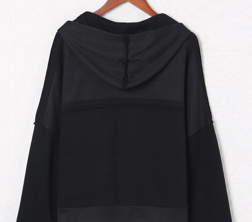 Exposed Seam Long Sleeve Hoodie