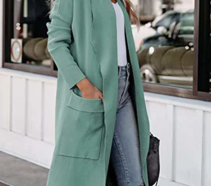 Open Front Dropped Shoulder Outerwear