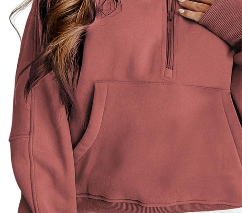 Half Zip Long Sleeve Sweatshirt