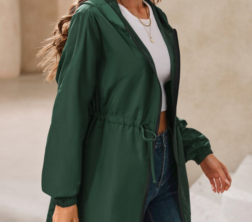 Ivy Lane Outdoor Waterproof Long Sleeve Hooded Windbreaker