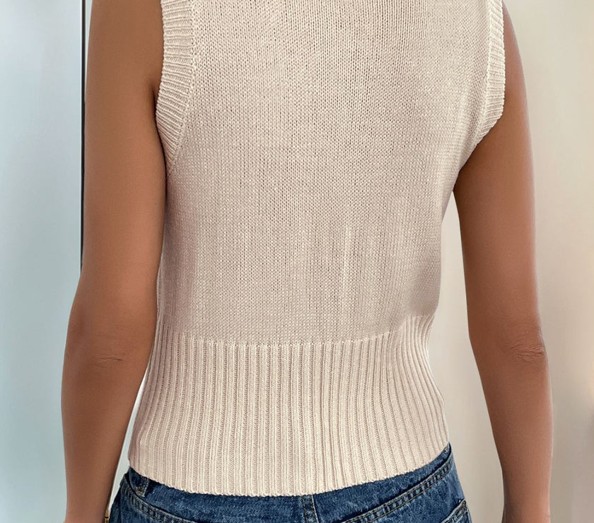 Perfee Zip Up Mock Neck Sweater Vest