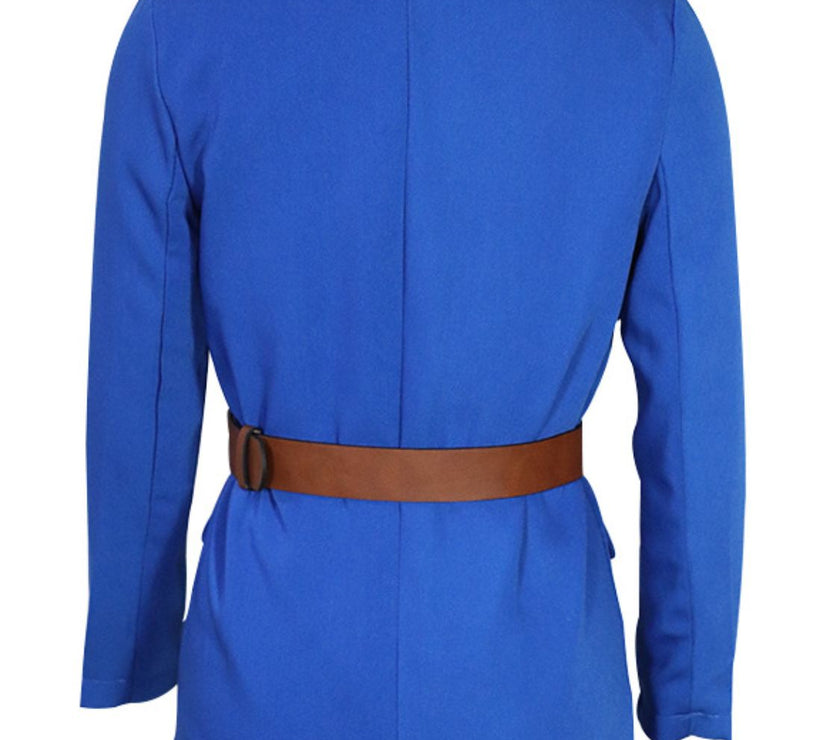 Buttoned Lapel Collar Long Sleeve Blazer