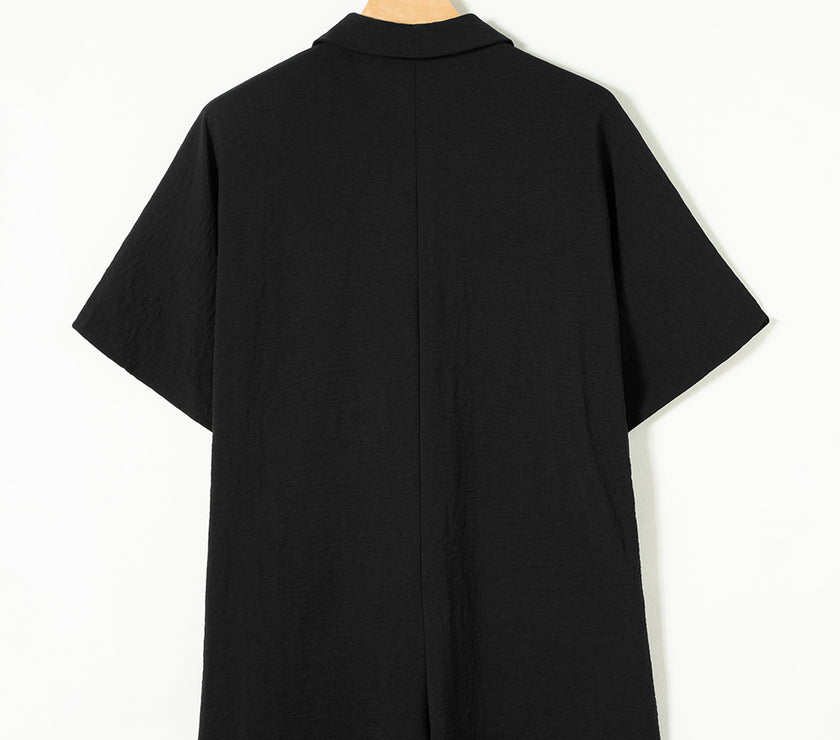 Half Button Collared Neck Romper