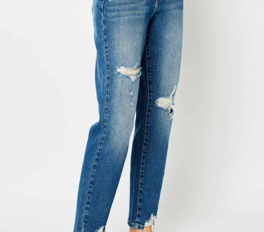 Judy Blue Full Size Queen Of Hearts Coin Pocket BF Jeans