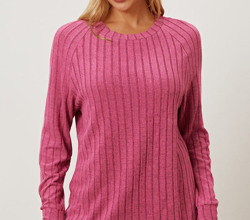 Basic Bae Full Size Ribbed Thumbhole Sleeve T-Shirt