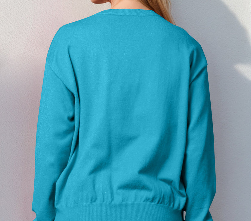 Double Take Full Size Nutcracker Sequin Long Sleeve Sweater