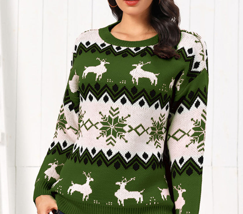 Reindeer Round Neck Sweater