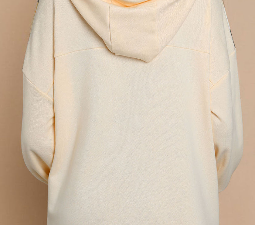 Drawstring Plaid Long Sleeve Hoodie