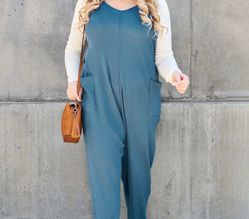 Double Take Full Size Sleeveless Straight Jumpsuit