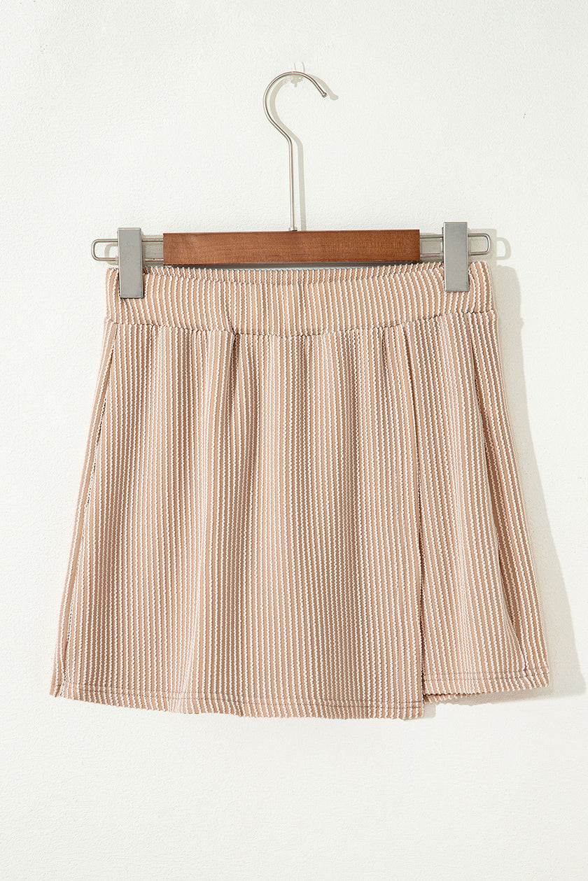 Jet Stream Corded Elastic High Waist Wrap Skort