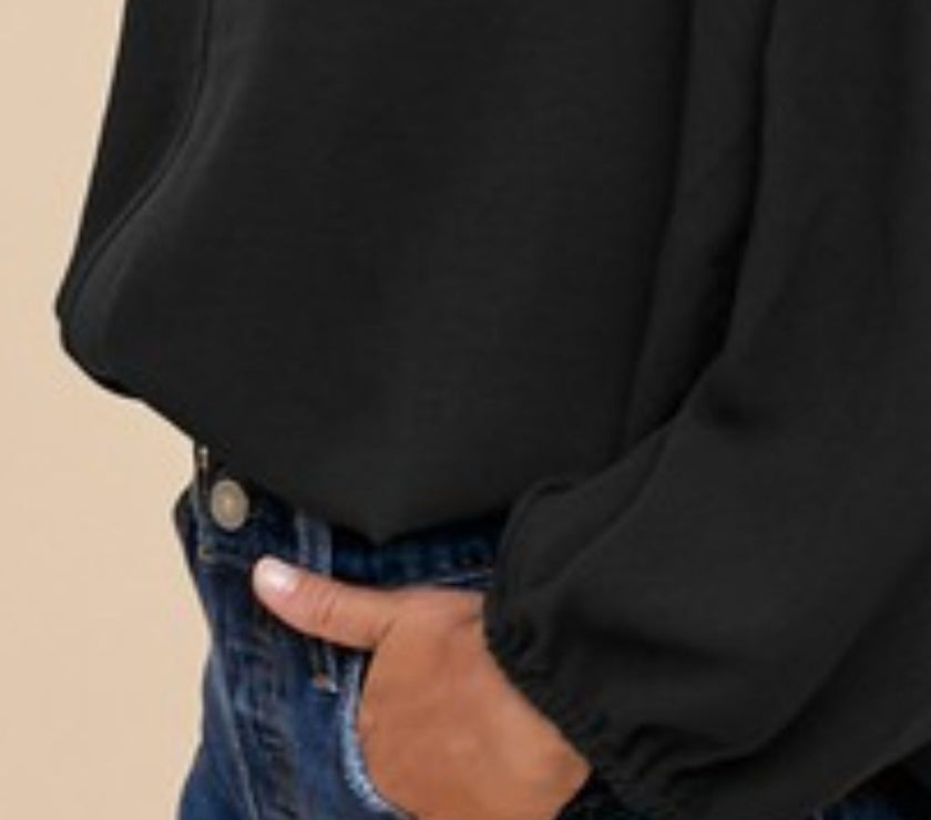 Annie Wear Notched Batwing Sleeve Blouse