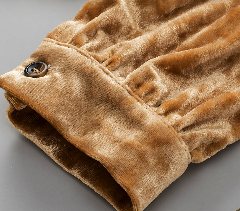 Button Down Loose Fit Velvet Shirt