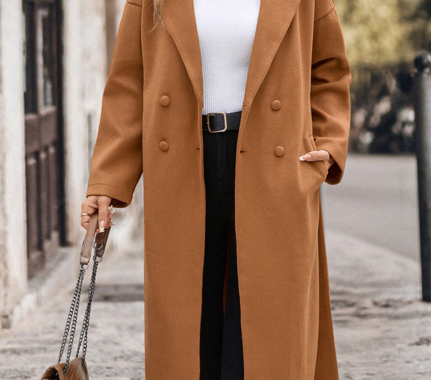 Perfee Dropped Shoulder Tie Waist Coat