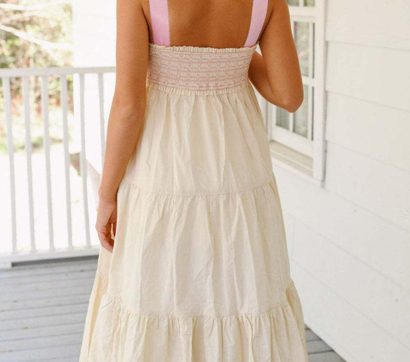 Tiered Tie Shoulder Midi Cami Dress