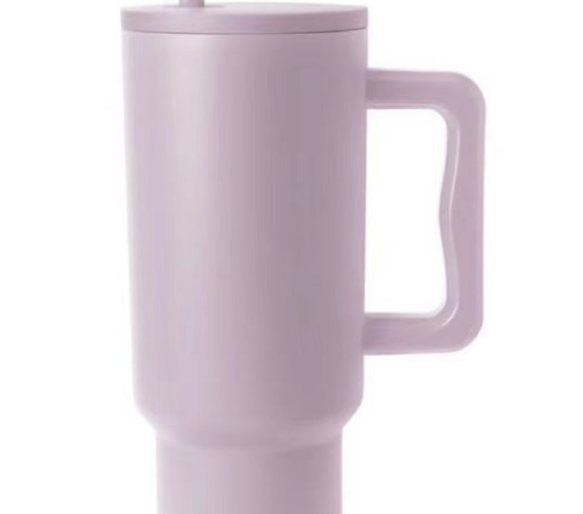 Monochromatic Stainless Steel Tumbler with Matching Straw