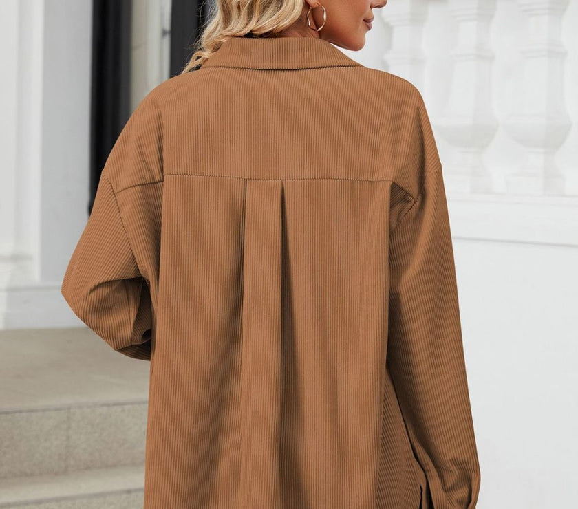 Button Up Long Sleeve Shirt with Breast Pockets