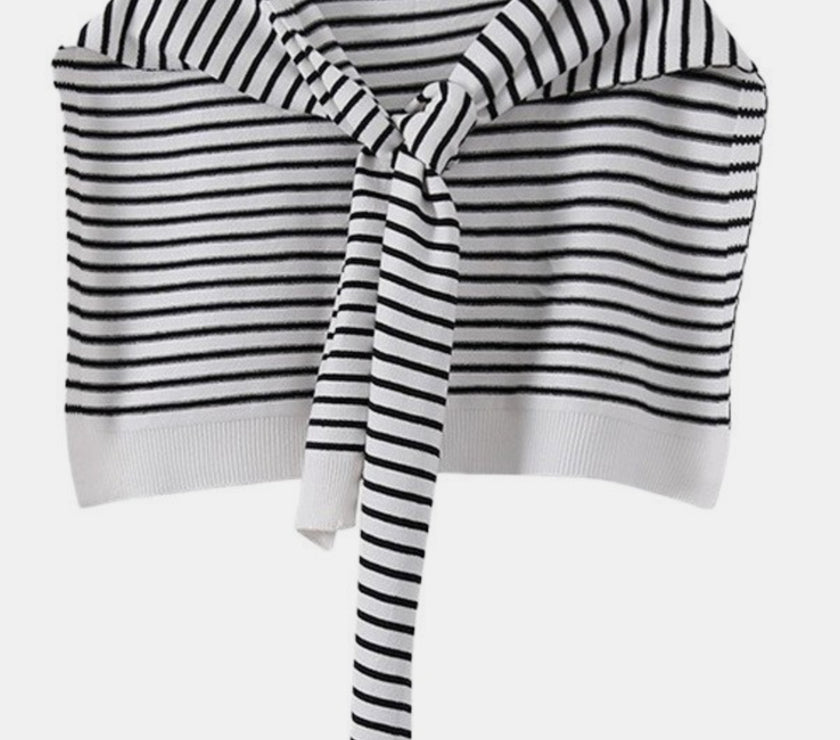Striped Contrast Knit Wrap