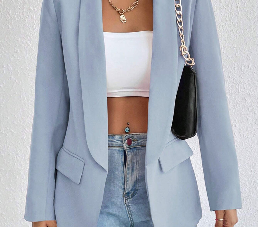 Shawl Collar Long Sleeve Blazer