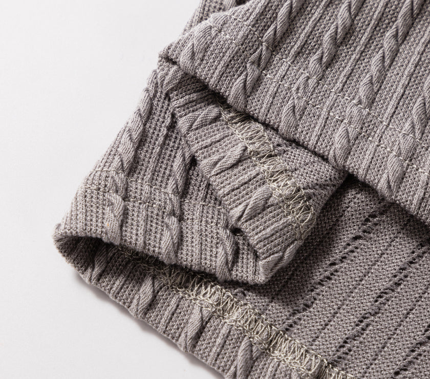 Sleet Solid Color Textured Flutter Sleeve Top