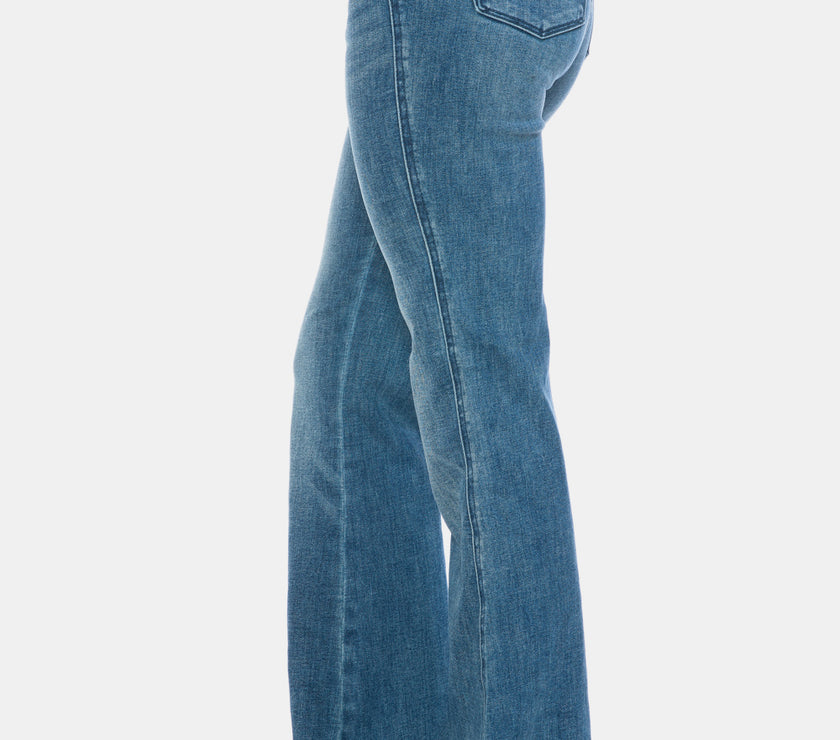 Judy Blue Full Size Tummy Control Cut Hem Flare Jeans