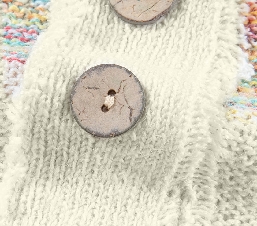 Contrast Half Button Long Sleeve Sweater