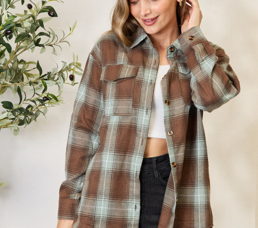 Mandy Plaid Dropped Shoulder Shirt