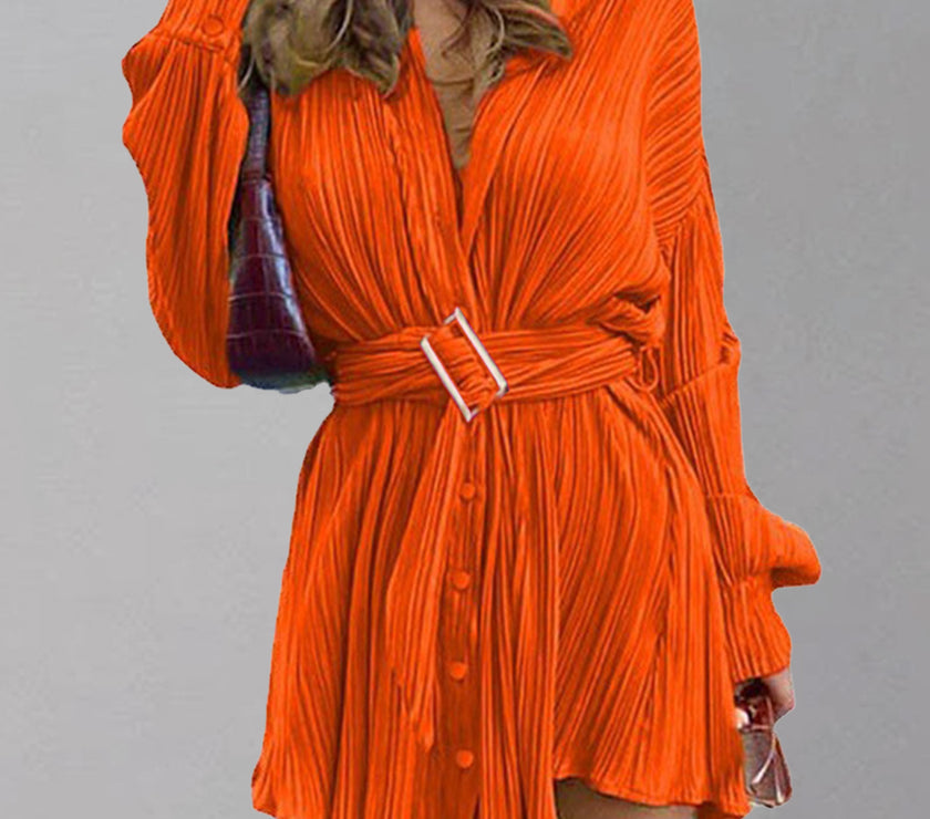 Button Up Dropped Shoulder Shirt Dress