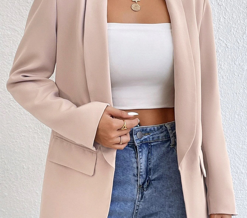 Shawl Collar Long Sleeve Blazer